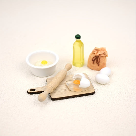 Baking Scene Figurine Mini Egg Dollhouse Accessories