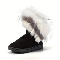 Stylish Women's Fleece Snow Boots Winter Warm Comfortable Anti Slip Medium Tube