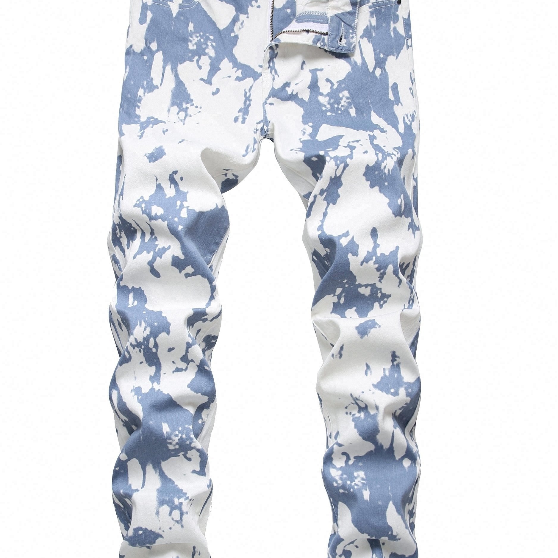 Men's Slim Fit Print Jeans Street Style Denim