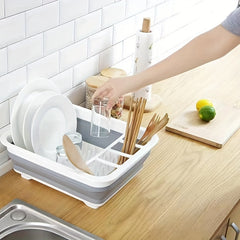 Collapsible Dish Drying Rack with Drainer Board