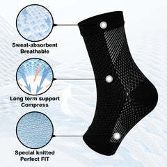 3 Pairs Toeless Compression Socks Nylon Blend Ankle Sleeves