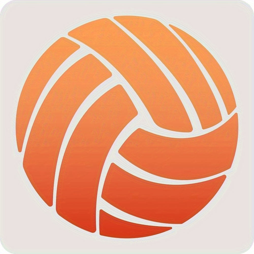 Reusable Sports Themed Stencil Template Orange Volleyball