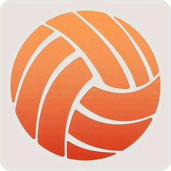 Reusable Sports Themed Stencil Template Orange Volleyball