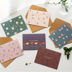 1pc Baby Thank You Card Retro Floral Greeting Card
