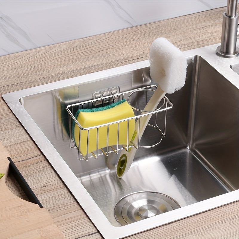 Stainless Steel Sink Caddy Sponge Holder Soap Rack
