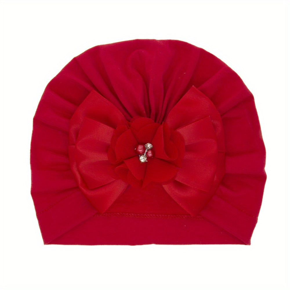 Baby Turban Headwrap Soft Bow Knotted Hat for Newborn