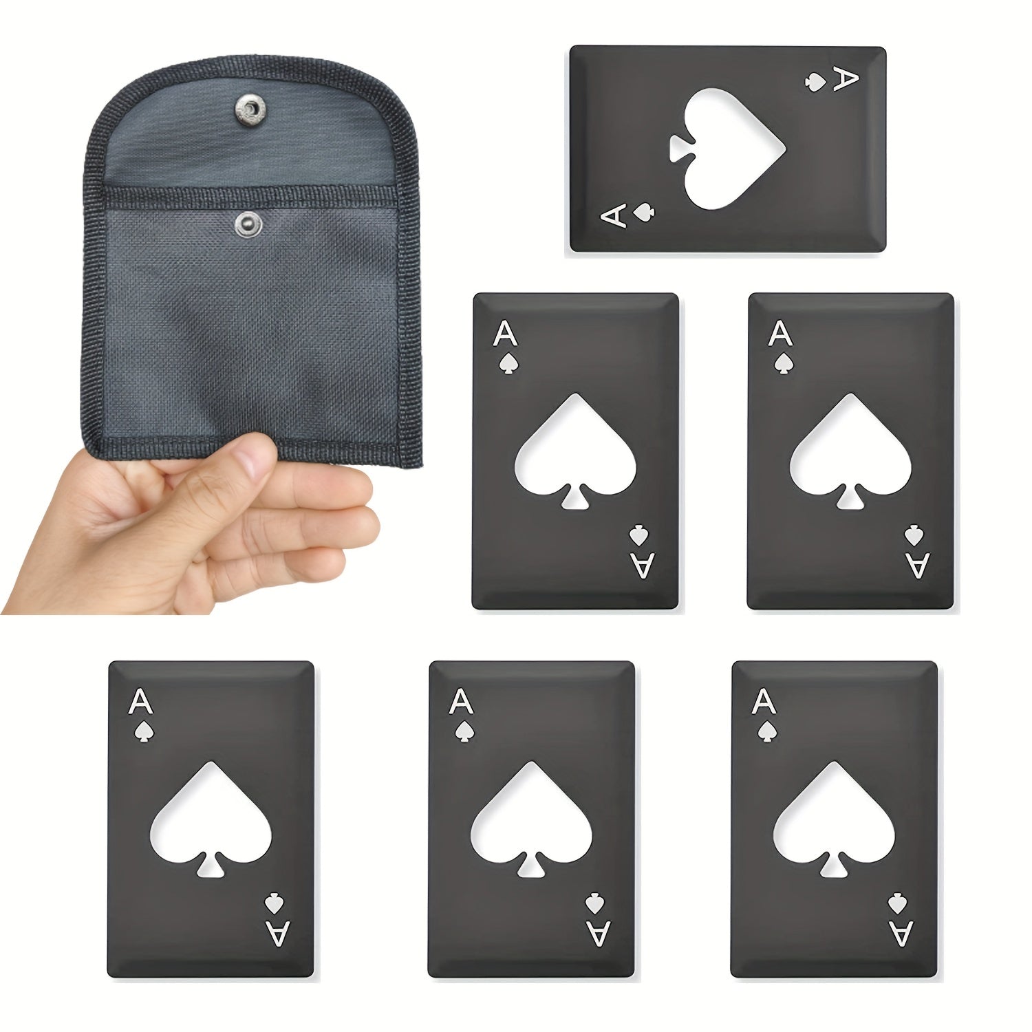 6pcs Card Shaped Beer Opener Poker Bottle Opener