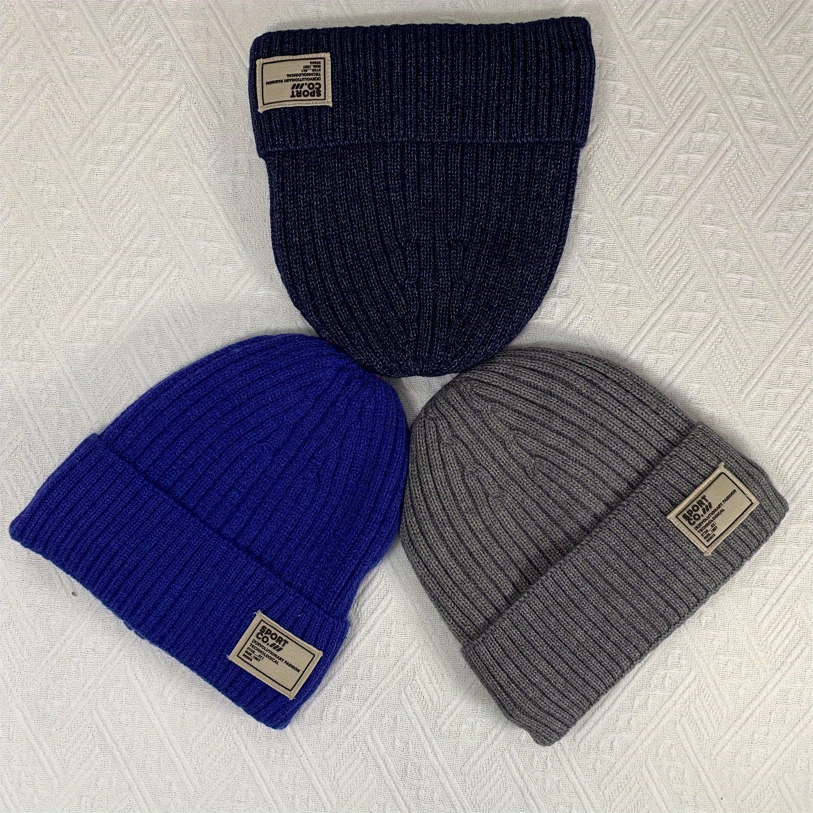 Winter Knitted Hat Velvet Lining Thickened Ear Protection Beanie Cap