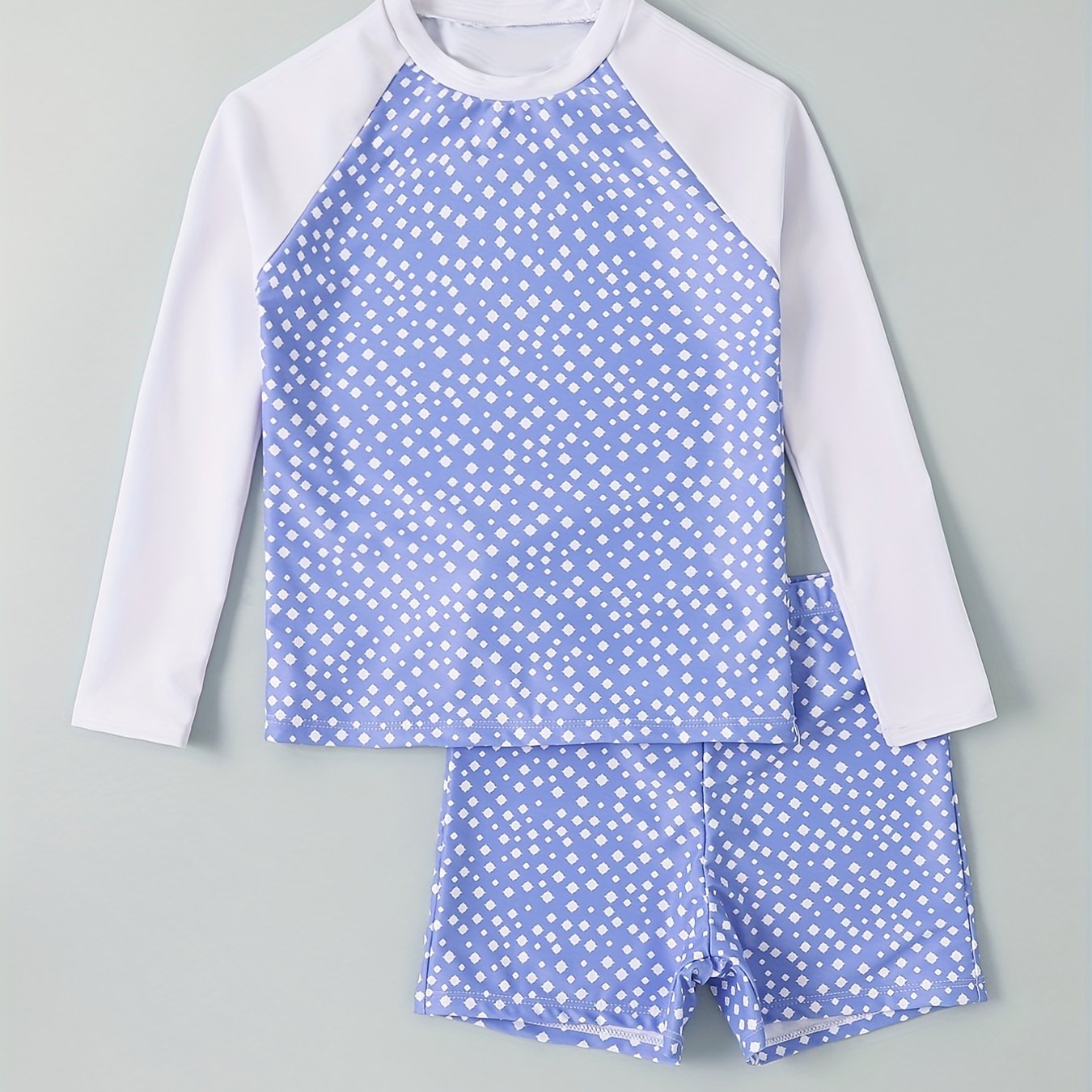 Boys Sunscreen Swimsuit Outfit Long Sleeve Top & Shorts Set