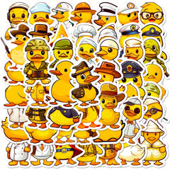50pcs Little Yellow Duck Stickers for Laptops Helmets Water Cups DIY Deco