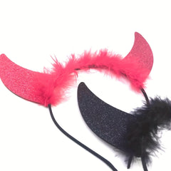 Halloween Devil Costume Hair Hoop Devil Horns Headband Decoration Props
