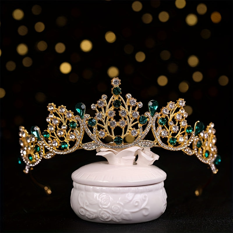 Golden Princess Tiara Crown Rhinestone Hair Accessories