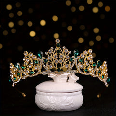 Golden Princess Tiara Crown Rhinestone Hair Accessories
