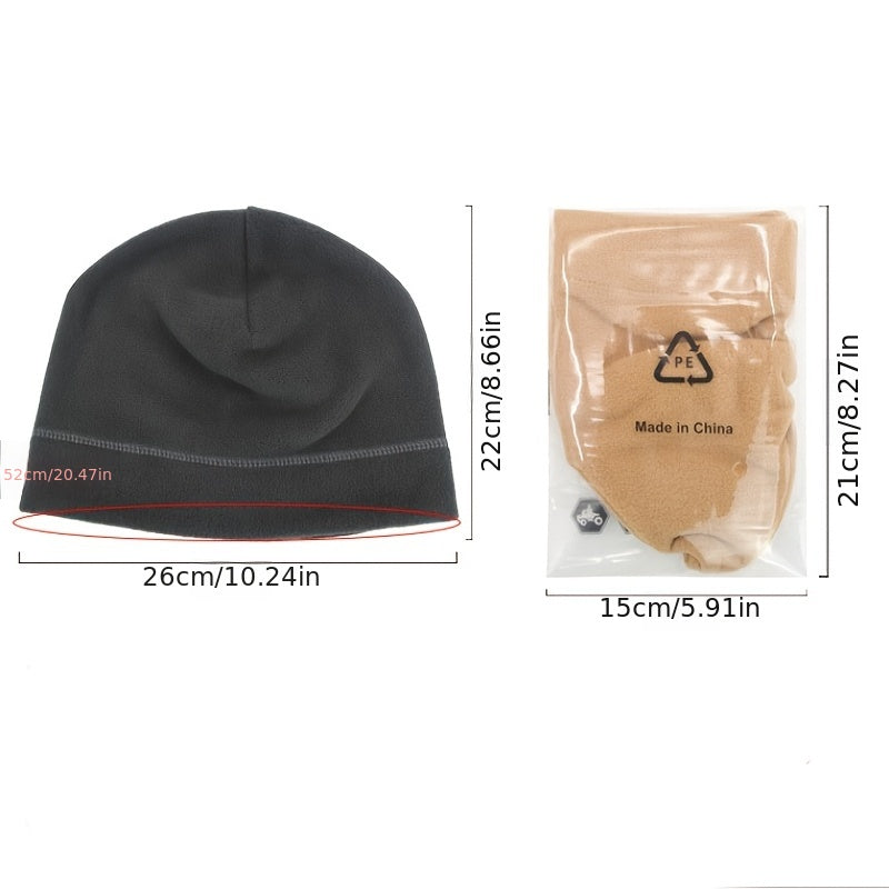 Warm Thermal Fleece Beanie Hat for Winter Outdoor Activities