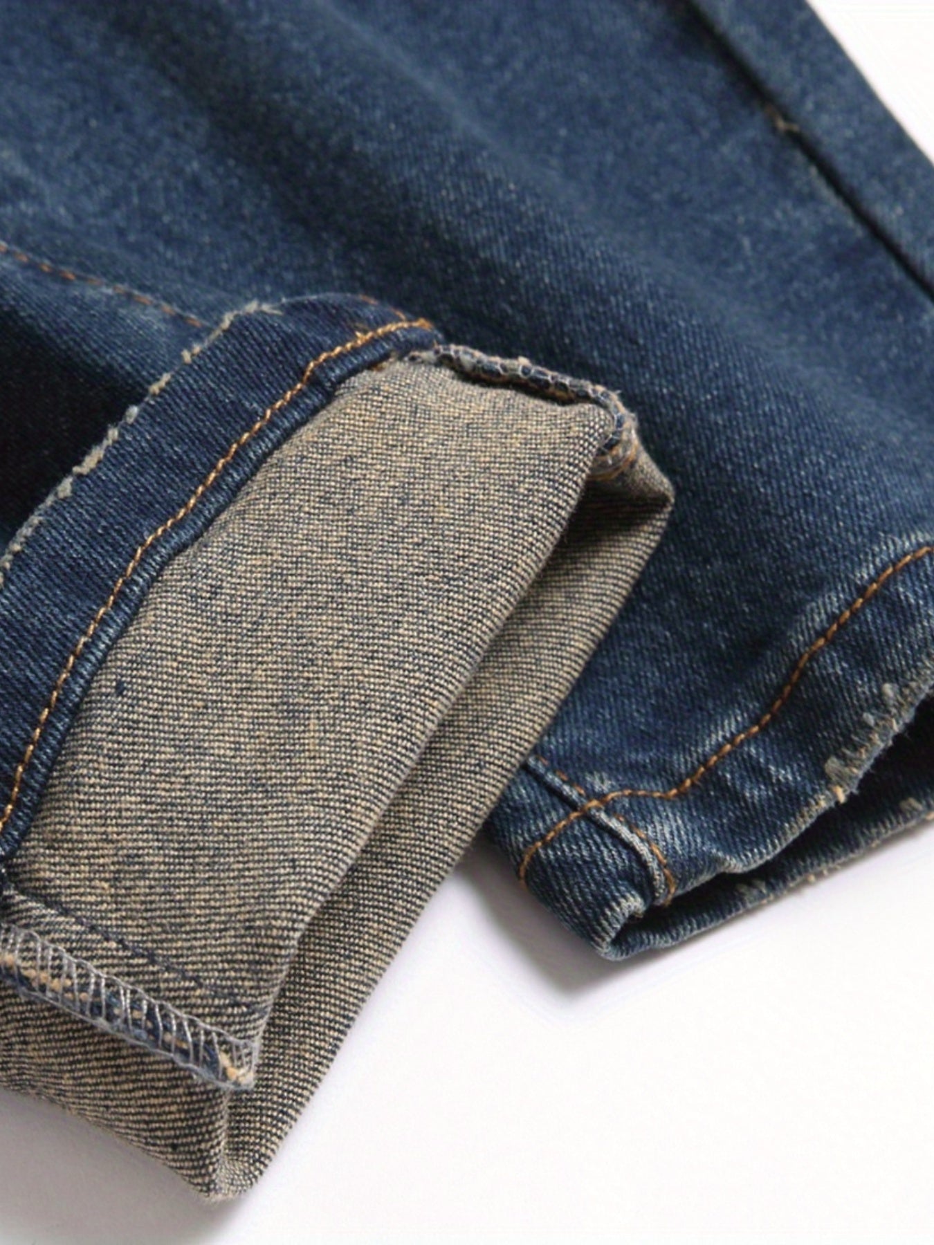 Men's Casual Slim Fit Stretch Denim Jeans with Butterfly Print