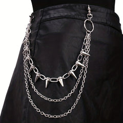 Hip Hop Metal Rivet Waist Chain for Stage Performance