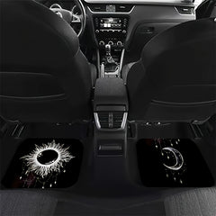 4pcs Sun And Moon Star Car Floor Mats - Water absorbent Non slip Mats
