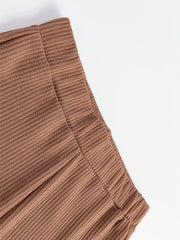 Ribbed Flared Pants Casual Women's Clothing