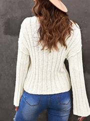Solid Long Sleeve Round Neck Stretch Jumper