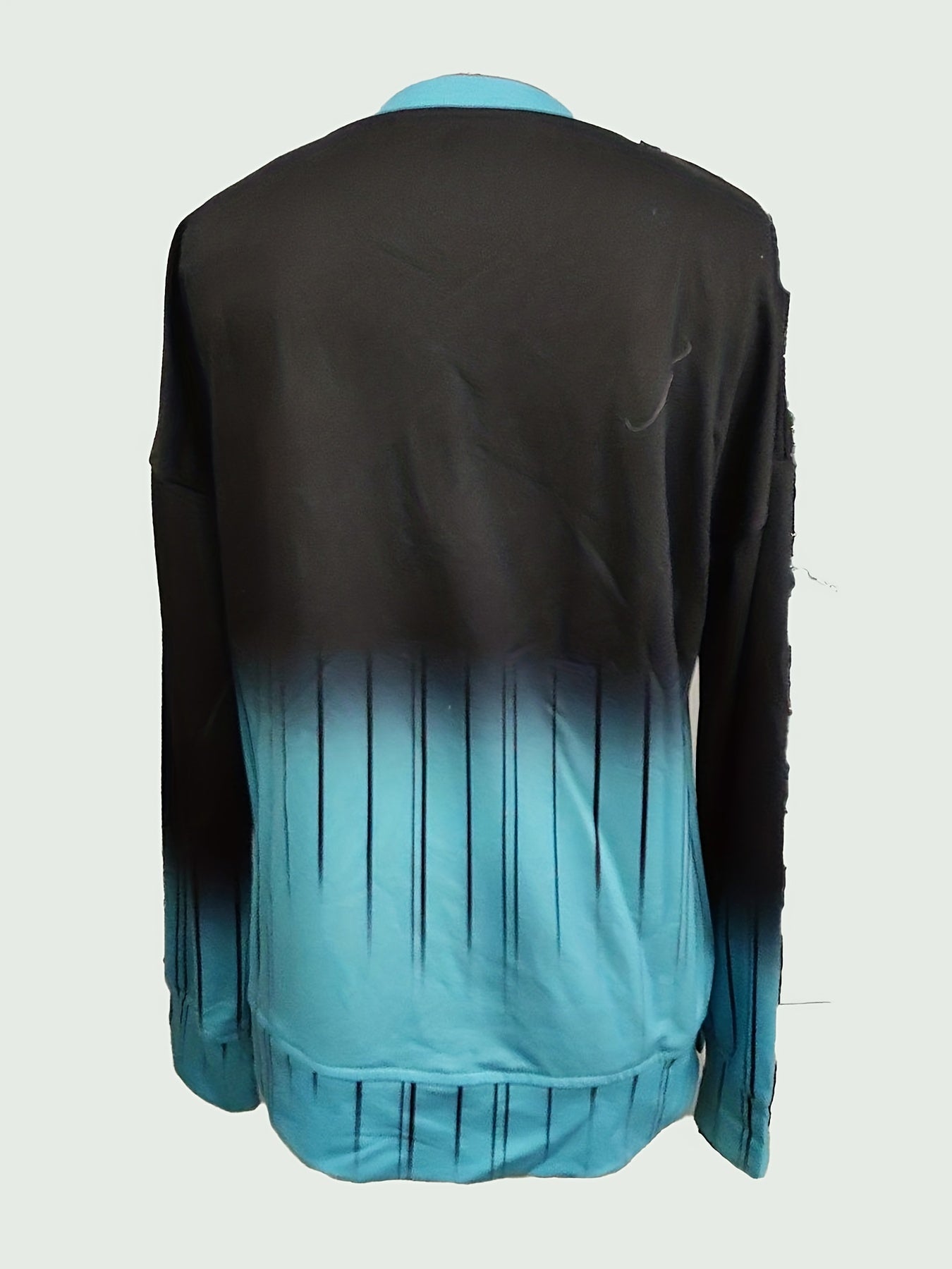 Ombre Crew Neck Drawstring Sweatshirt Long Sleeve Women's Clothing