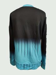 Ombre Crew Neck Drawstring Sweatshirt Long Sleeve Women's Clothing