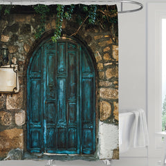 Waterproof Wood Print Shower Curtain 71x71in