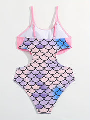 Girls Mermaid Shorts Ruffled Cami Top Swimsuit