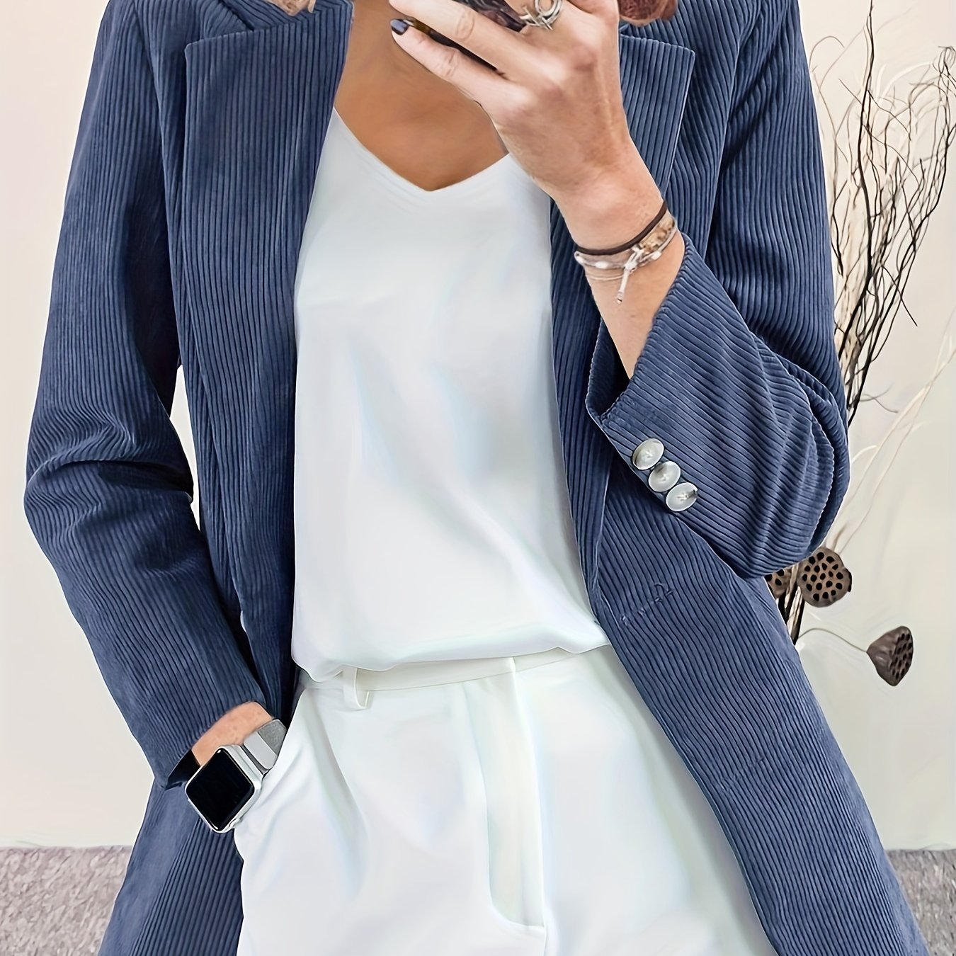 Corduroy Long Sleeve Blazer