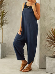 Wide Leg Bib Jumpsuit for Women Spring & Summer Clothing