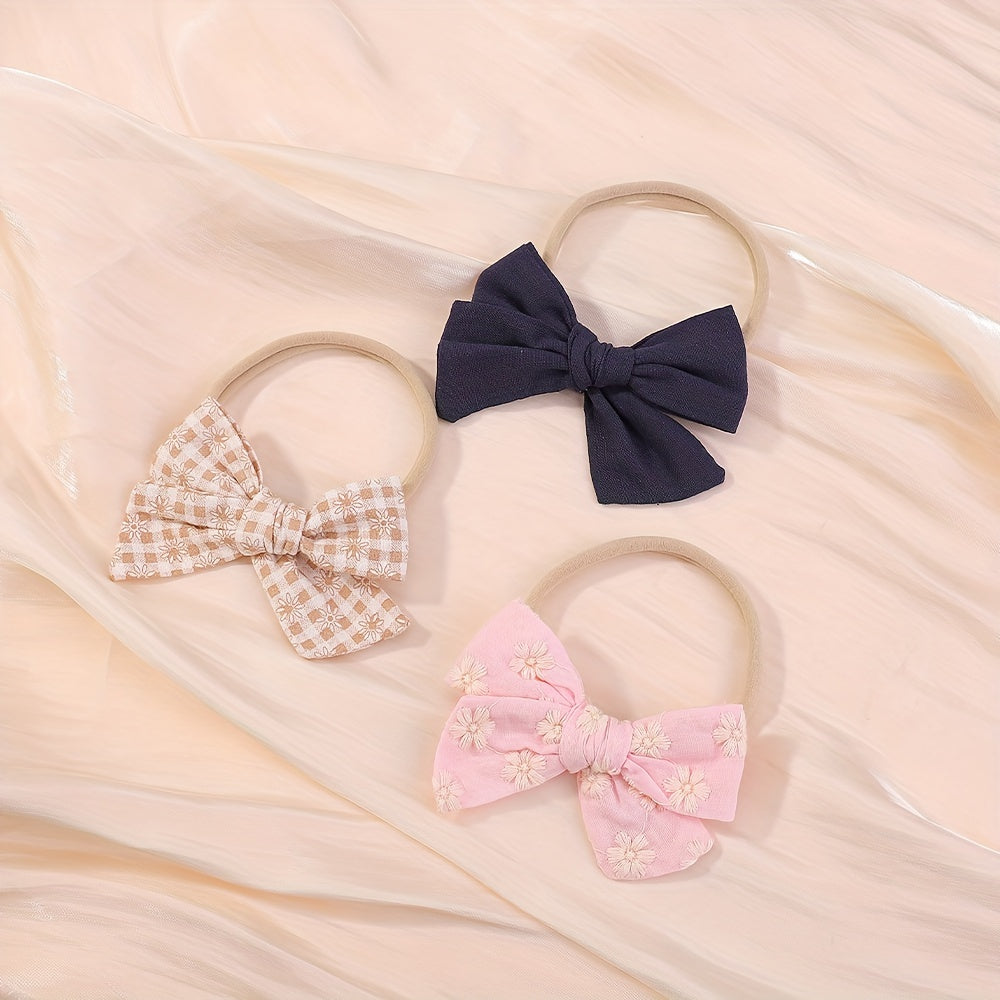 5-Piece Plaid Bowknot Headband Set for Little Princess
