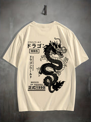 Men's Dragon Graphic T-Shirt for Summer Outdoor Activities