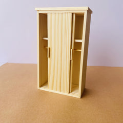 1:12 Scale Dollhouse Wardrobe Recycled Wood Closet with Sliding Door