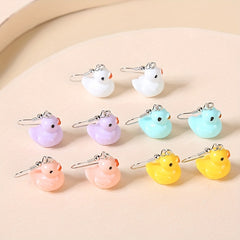 5 Pairs Girls Duck Drop Earrings for Parties and Gifts