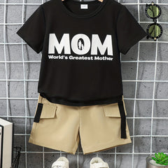 Boys Mom World's Best Mother T-shirt & Shorts Set