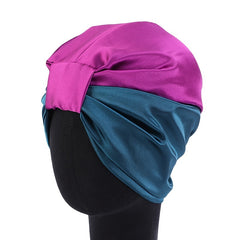 Double Layered Stretch Bandana Hat Bonnet Women Sleep Shower Cap