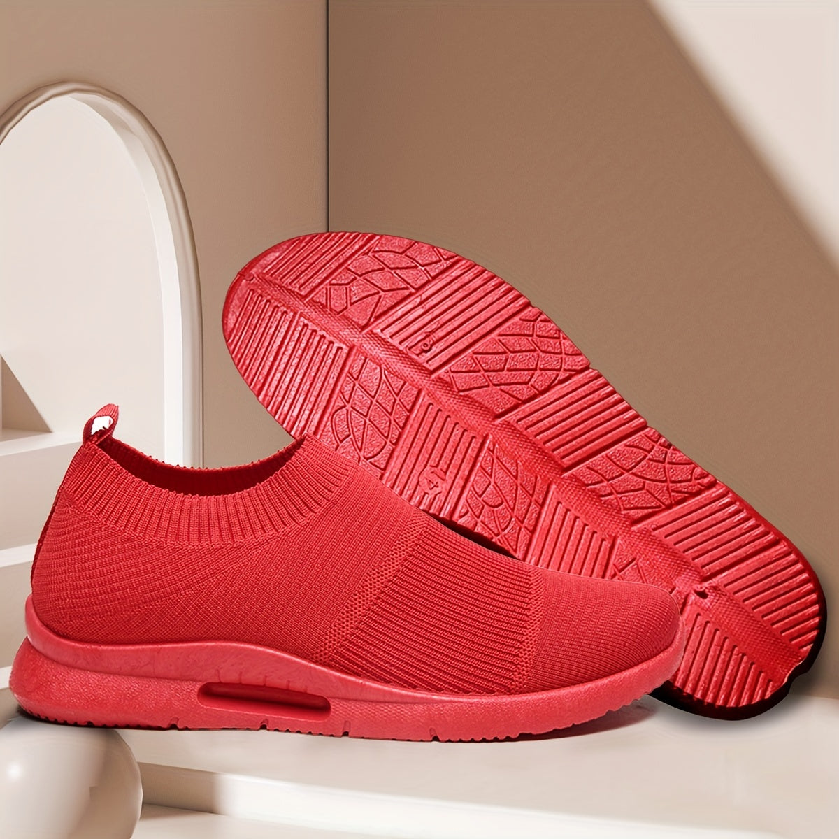 Unisex Flying Woven Running Shoes Slip On Mesh Sneakers