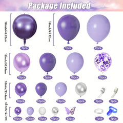 145pcs Baby Shower Decorations Purple Balloon Kit with Butterfly Sticker