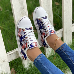 Women's Flag Pattern Canvas Low Top Sneakers