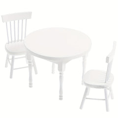 Wooden Mini House Dining Table & Chairs Dollhouse Kitchen Furniture