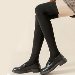 Solid Thigh High Socks Over Knee Women's Stockings Warm Hosiery