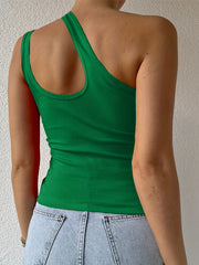 Sexy Sleeveless Asymmetrical Tank Top for Summer