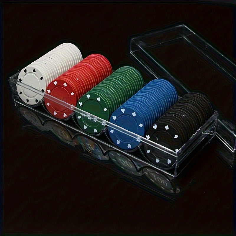 Transparent Poker Piece Storage Box Round Shape Organizer Case