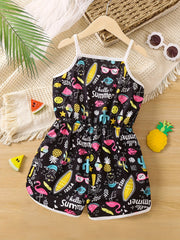 Baby Girls Tropical Sleeveless Jumpsuit Summer Clothes