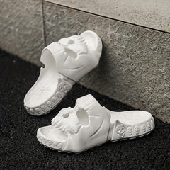 Men's Skull Slides Non Slip Slippers Open Toe Shoes Indoor Outdoor Beach Shower