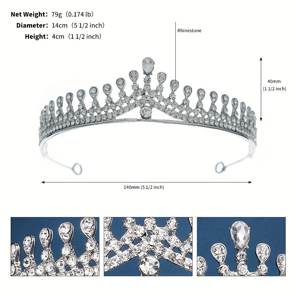 Rhinestone Headband Princess Crown Tiara Hair Accessories