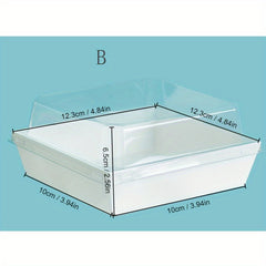 50pcs Clear Lid Cake Box Ideal for Cakes Chocolates Cookies - Great for Parties