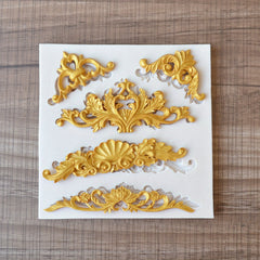 Baroque Scroll Chocolate Mold for Cake Decorating DIY Baking Kitchen Gadgets