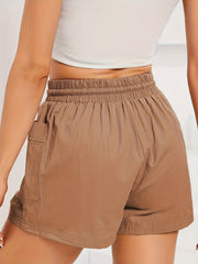 Ruched Belted Drawstring Pocket Casual Shorts for Women