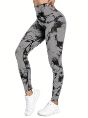 Tie Dye High Waist Gym Tights Workout Leggings Fitness Pants