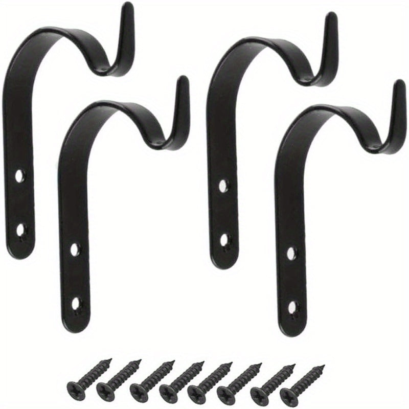 4pcs Wall Mounted Hooks Plant Brackets Hangers Iron Hooks For Hanging